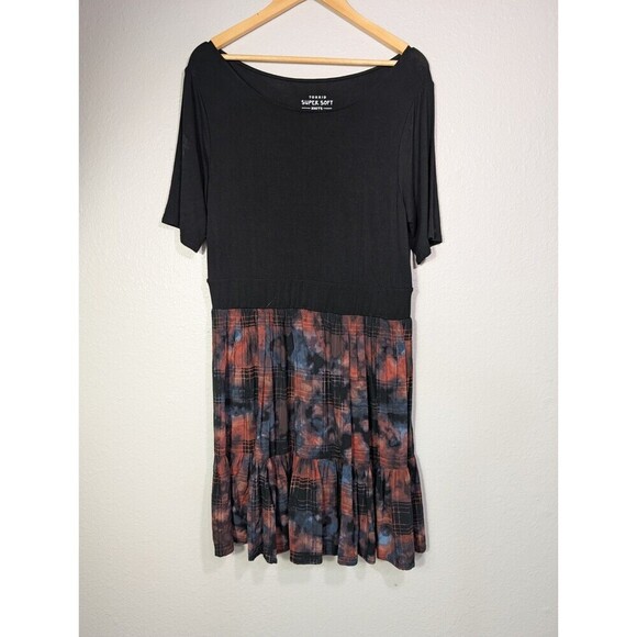 Torrid Women Super Soft Knits Short Sleeve Dress Size 1 XL Rayon Blend Black 120 - Picture 2 of 8